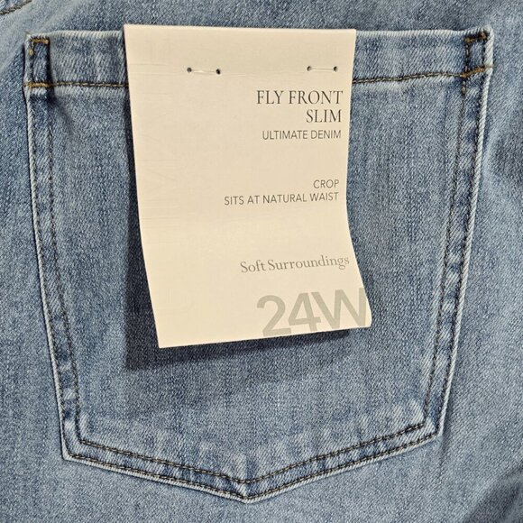 Soft Surroundings NWT Ultimate Denim Slim Leg Crop Jeans Clear Sky Wash - Picture 9 of 10